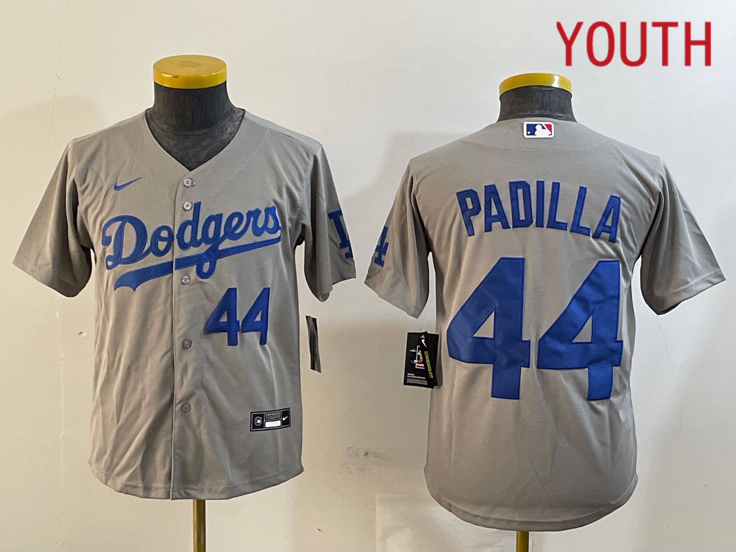 Youth Los Angeles Dodgers #44 Padilla Grey Game 2024 Nike MLB Jersey style 12161